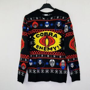 GI Joe Men's Medium Ugly Christmas Sweater Black Cobra Enemy Fair Isle NWT